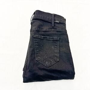 Mother The Hustler Ankle Not Guilty Black Denim Jeans Flare Leg Zip Fly Size 24